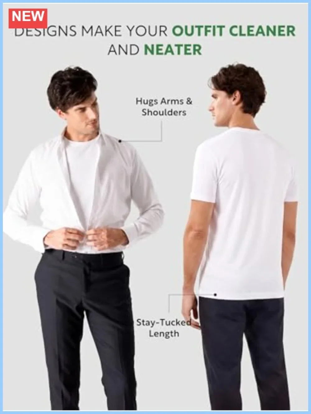 Men's Bamboo Rayon Crew Neck Undershirts 3 Pack Moisture Wicking
